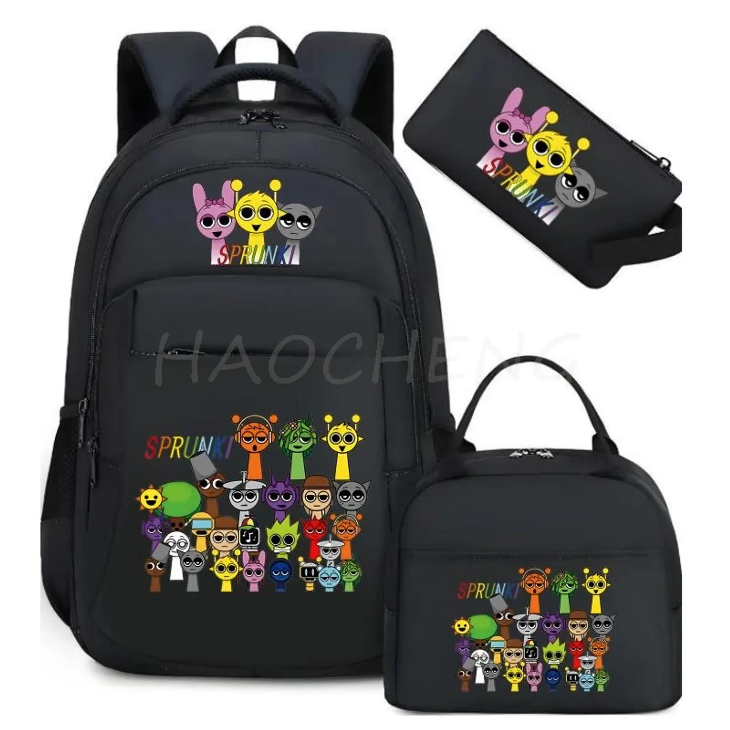 Sprunki Backpack Set  3PCS Waterproof School Bag 13
