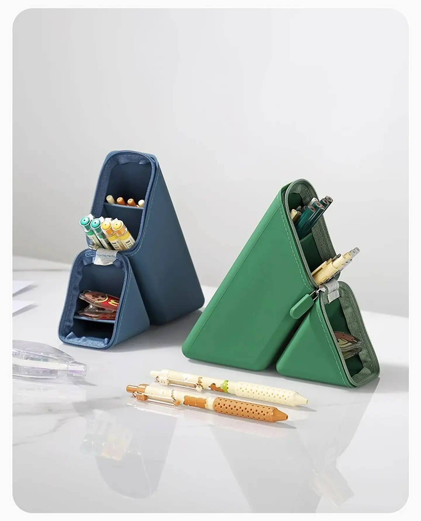 Stand Up Pencil Case  Silicone Desk Organizer 15
