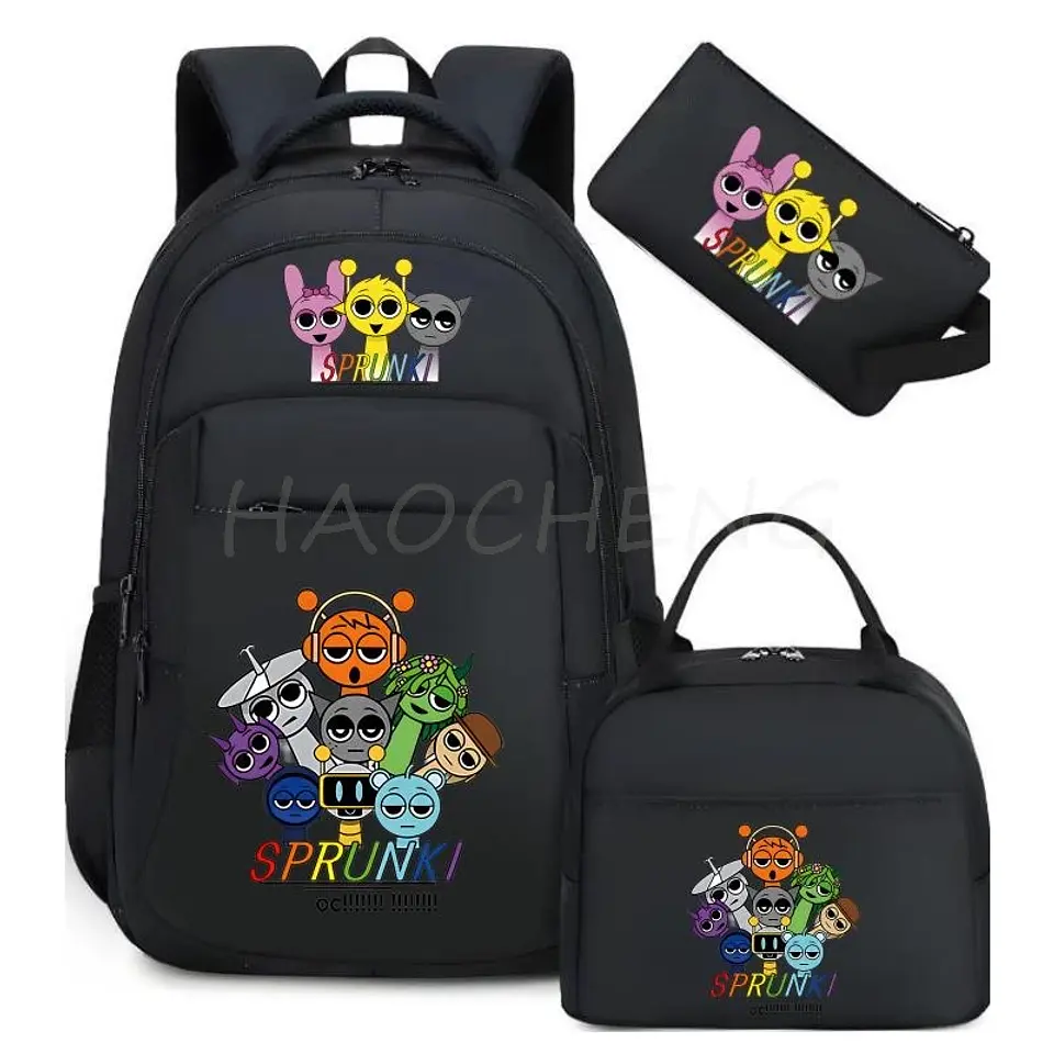 Sprunki Backpack Set  3PCS Waterproof School Bag 14