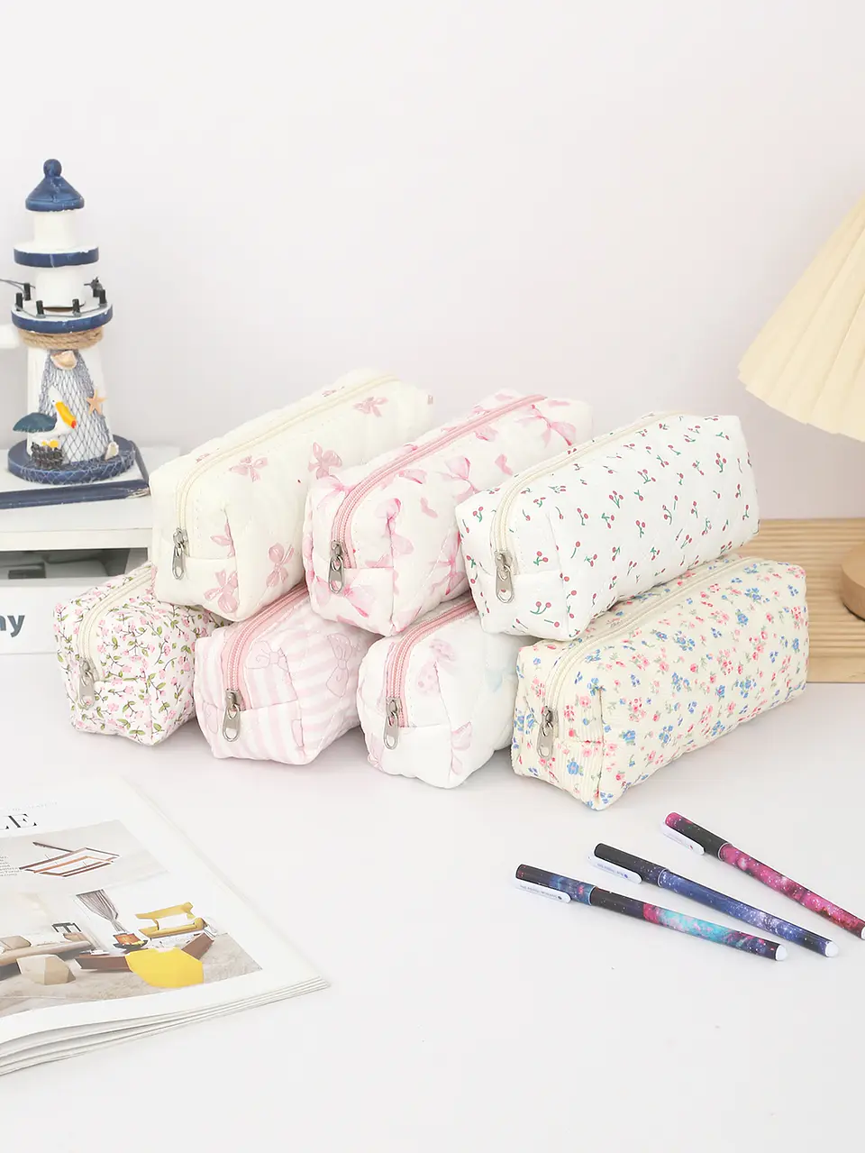 Floral Pencil Case – Bowknot School Storage Bag 21
