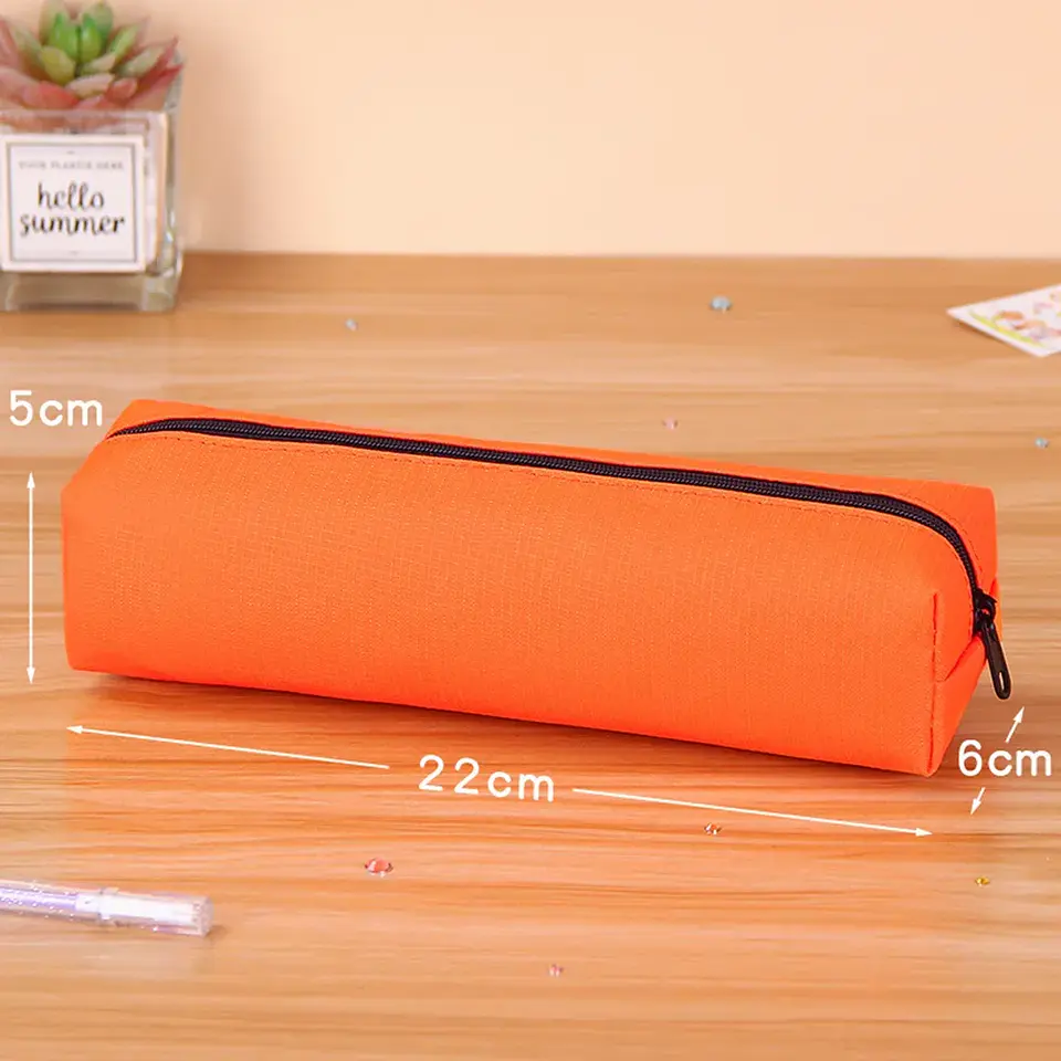 Solid Color Pencil Case  Large Zipper Pencil Pouch 14