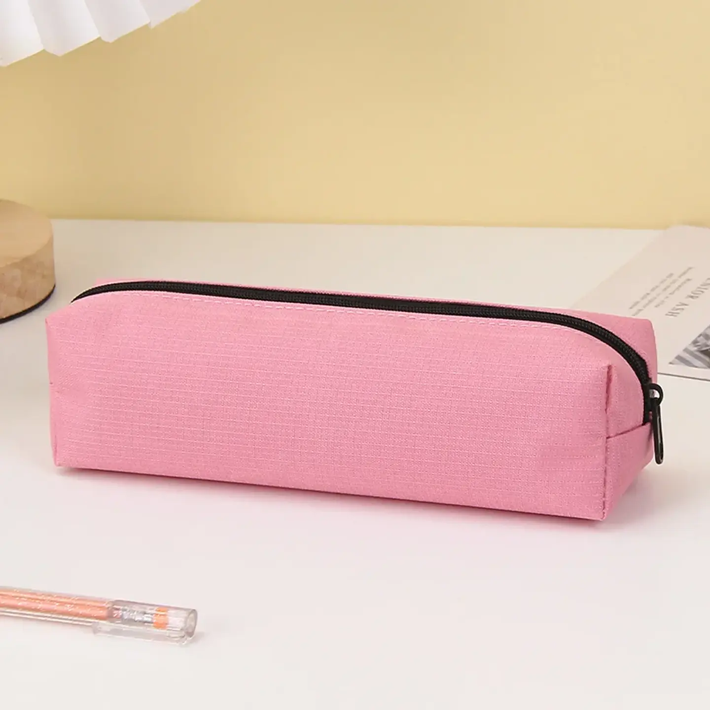 Solid Color Pencil Case  Large Zipper Pencil Pouch 15