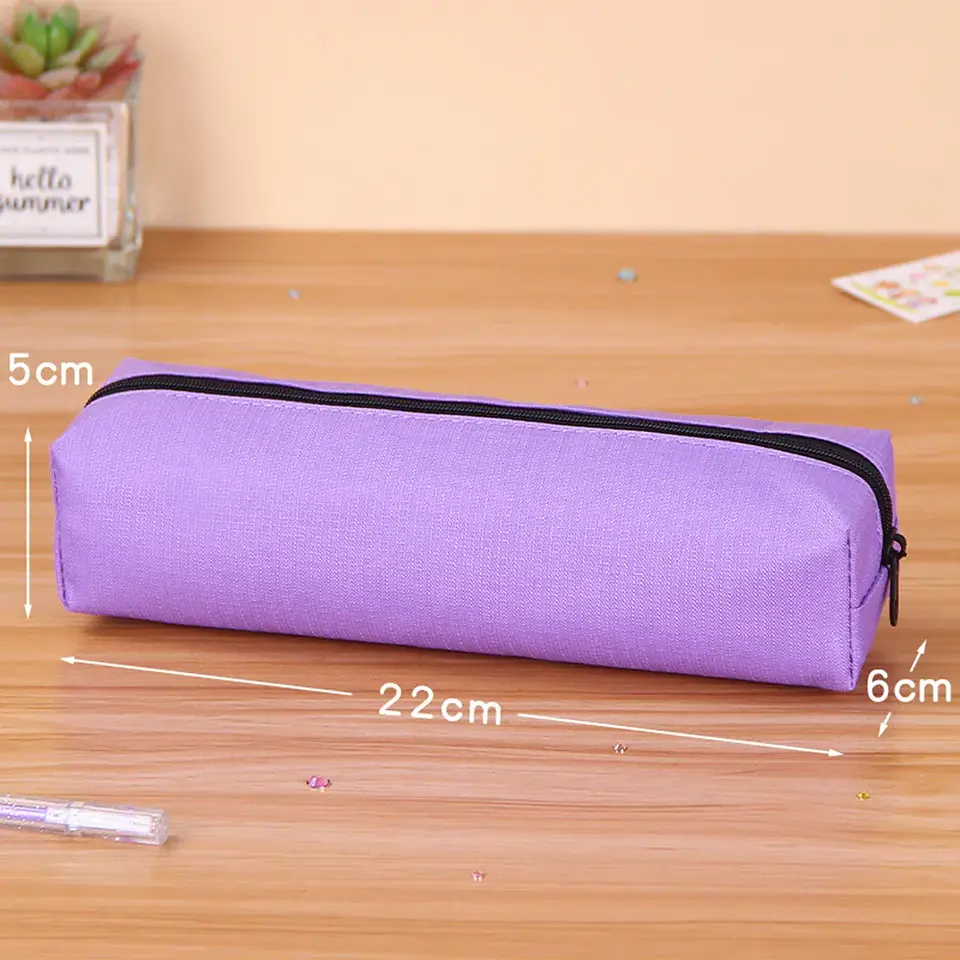 Solid Color Pencil Case  Large Zipper Pencil Pouch 16
