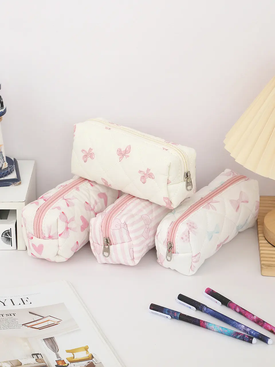 Floral Pencil Case – Bowknot School Storage Bag 24