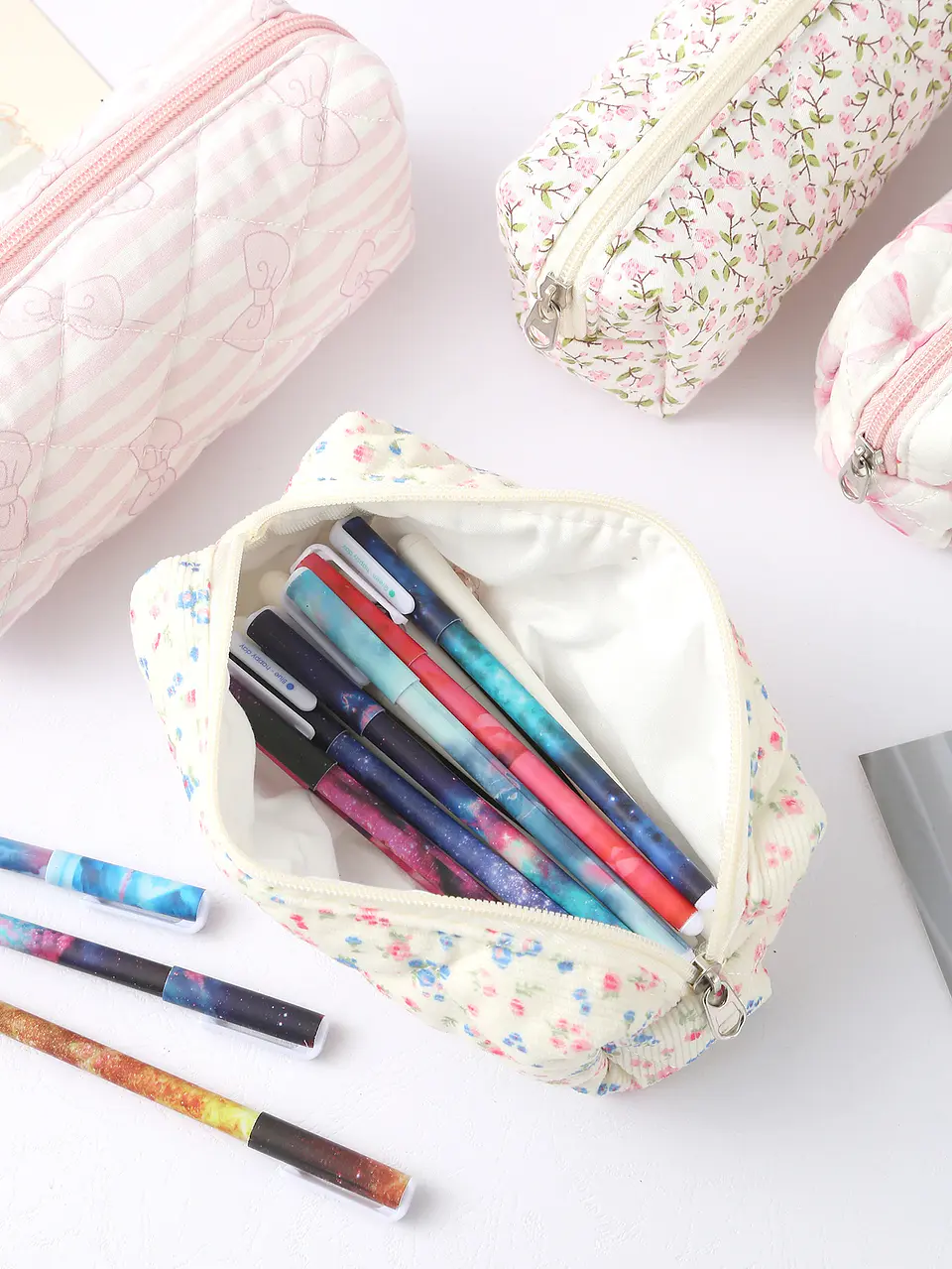 Floral Pencil Case – Bowknot School Storage Bag 26