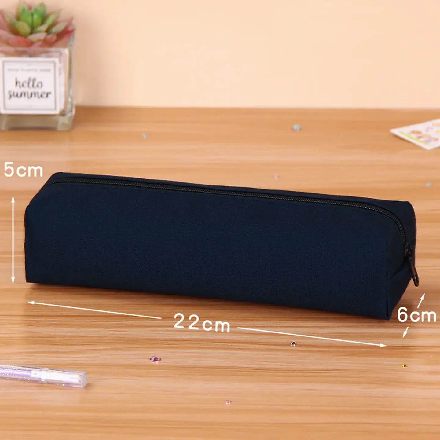 Solid Color Pencil Case  Large Zipper Pencil Pouch 20