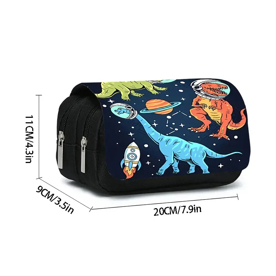 Dinosaur Pencil Case – Double Layer Flip Organizer 30