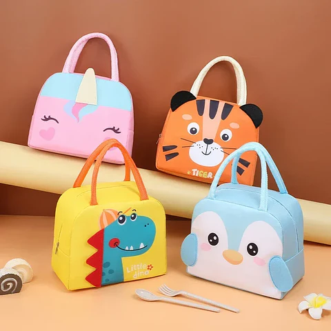 Cartoon Lunch Bag for Kids Waterproof Thermal Tote