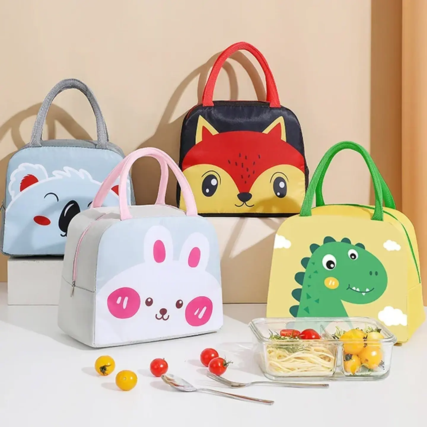 Cartoon Lunch Bag for Kids Waterproof Thermal Tote 4