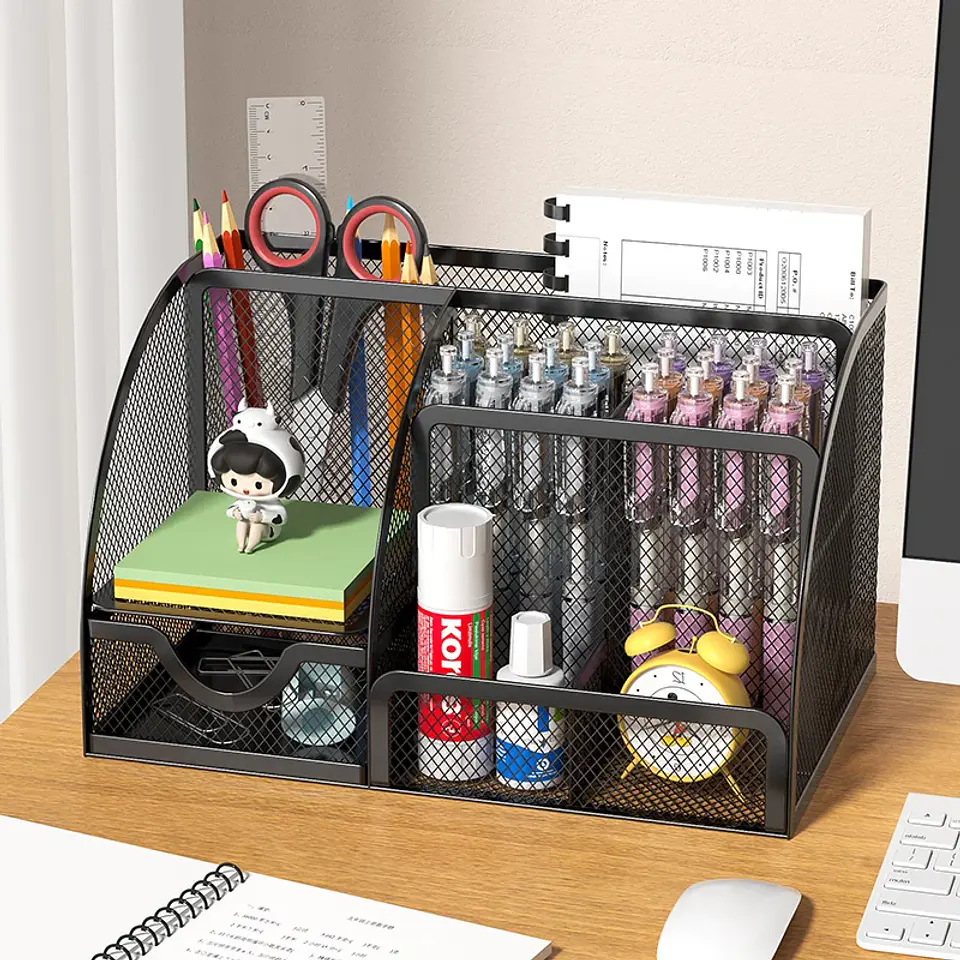 Metal Pen Holder Desk Organizer for School & Office 1