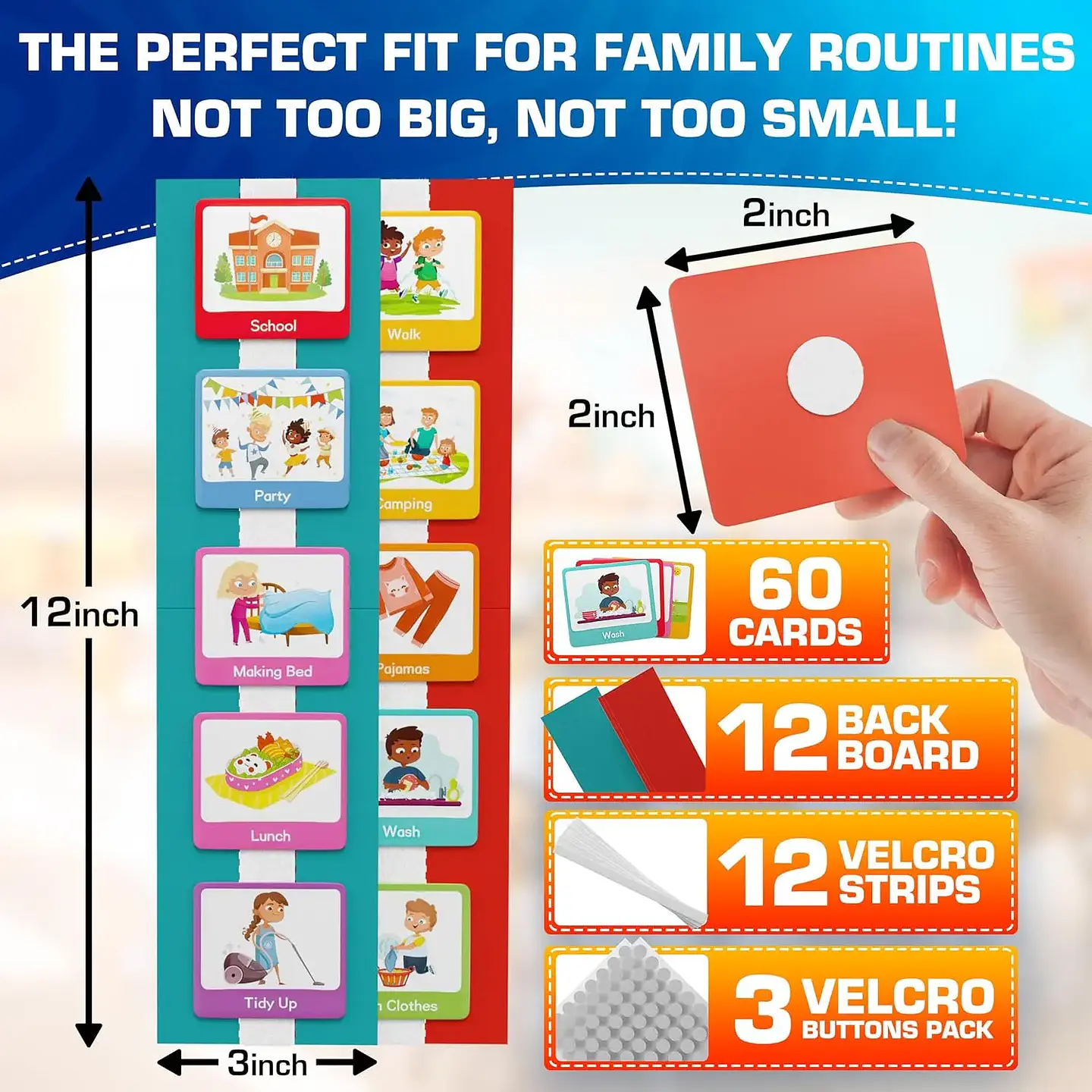 Visual Schedule for Kids Daily Routine Chart with 60 Cards 2