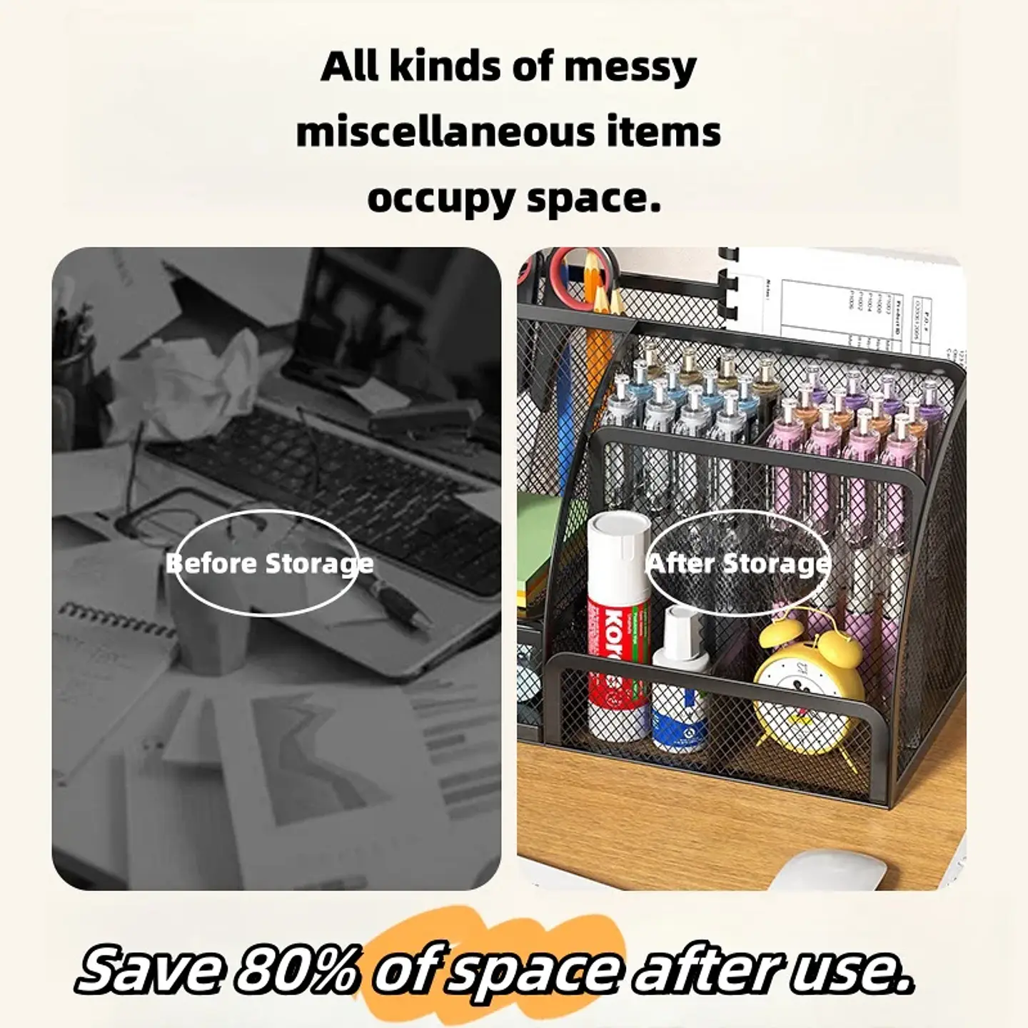 Metal Pen Holder Desk Organizer for School & Office 5