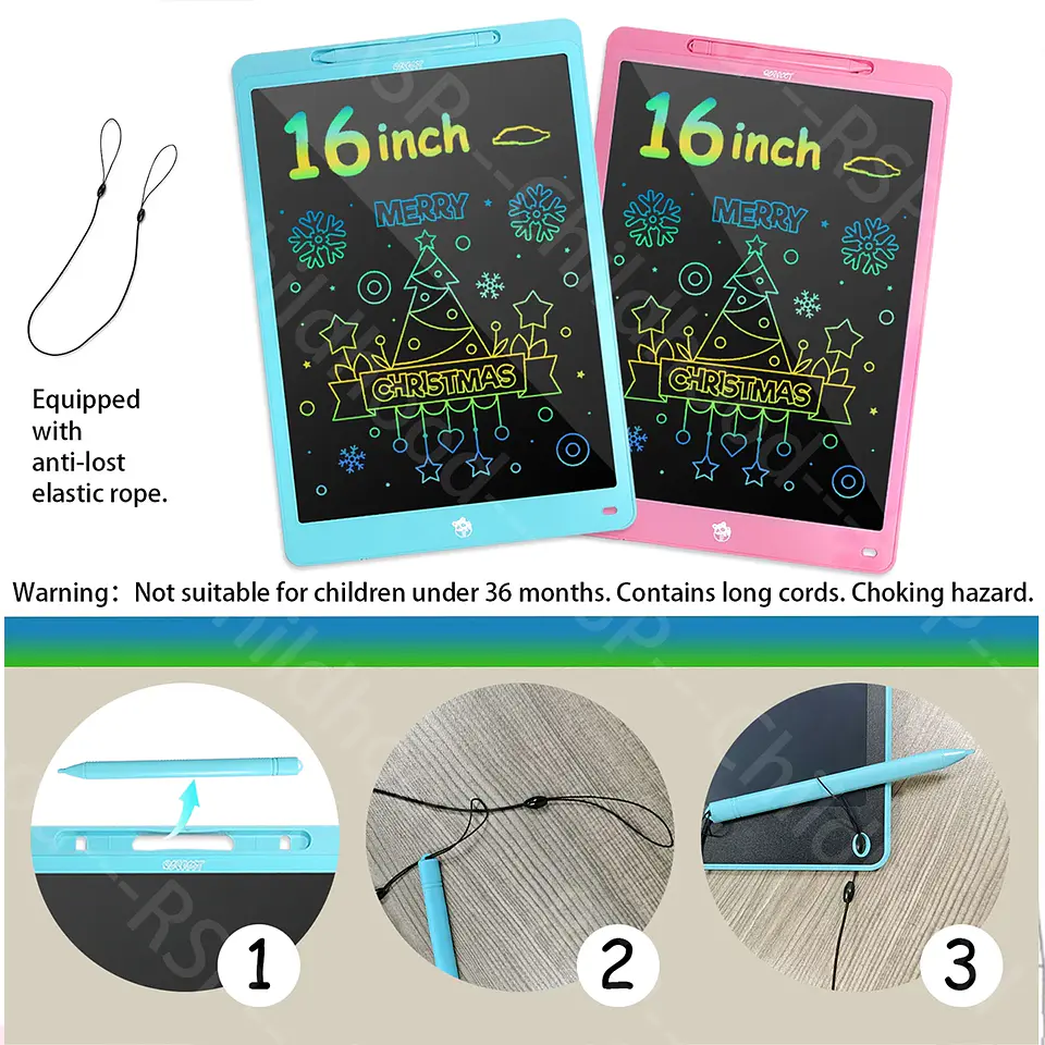 LCD Writing Tablet 16 Inch Color Drawing Board for Kids 3