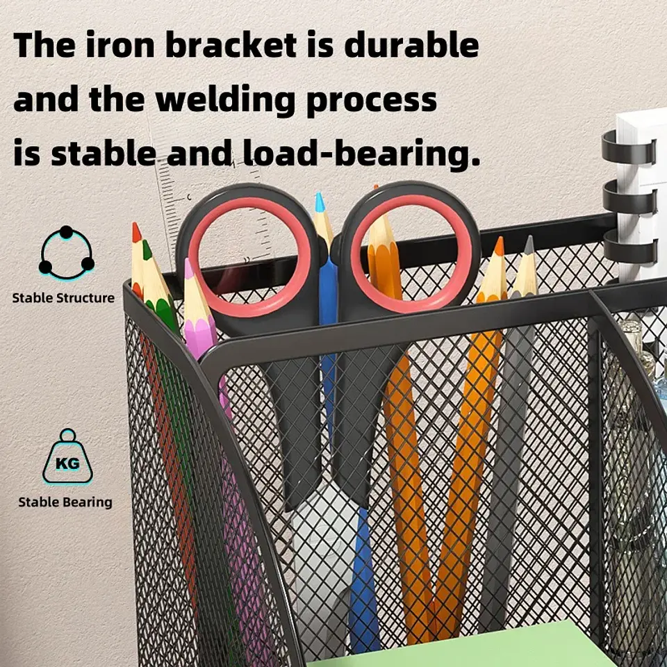 Metal Pen Holder Desk Organizer for School & Office 6