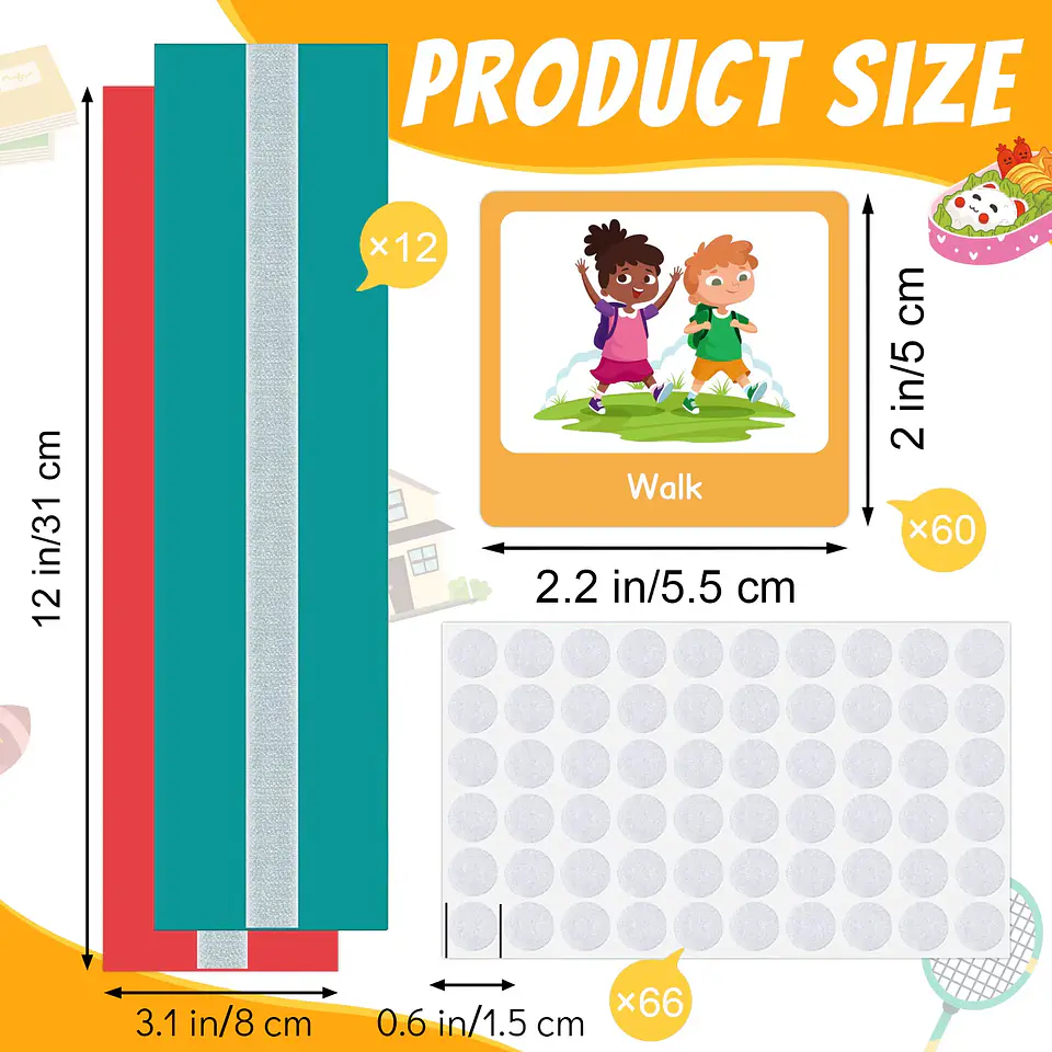 Visual Schedule for Kids Daily Routine Chart with 60 Cards 6