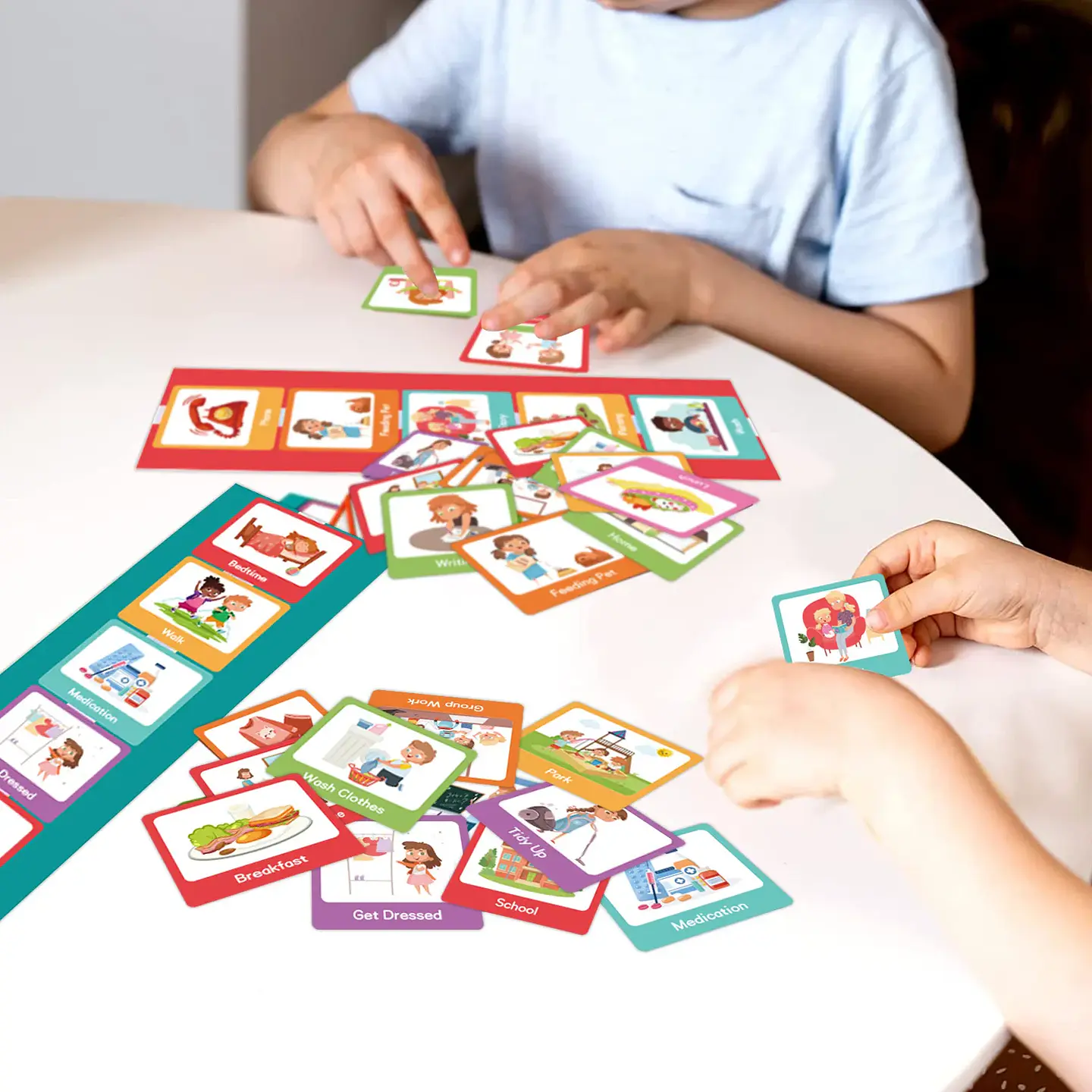Visual Schedule for Kids Daily Routine Chart with 60 Cards 8