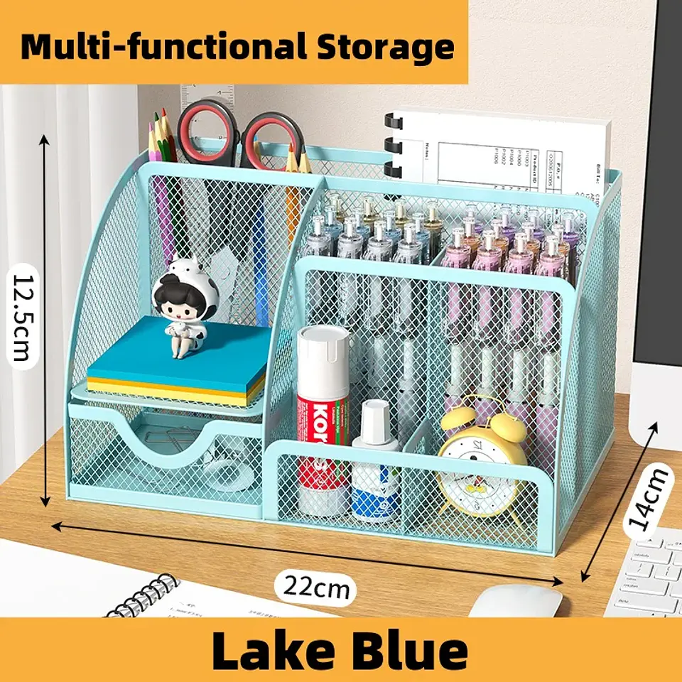 Metal Pen Holder Desk Organizer for School & Office 12