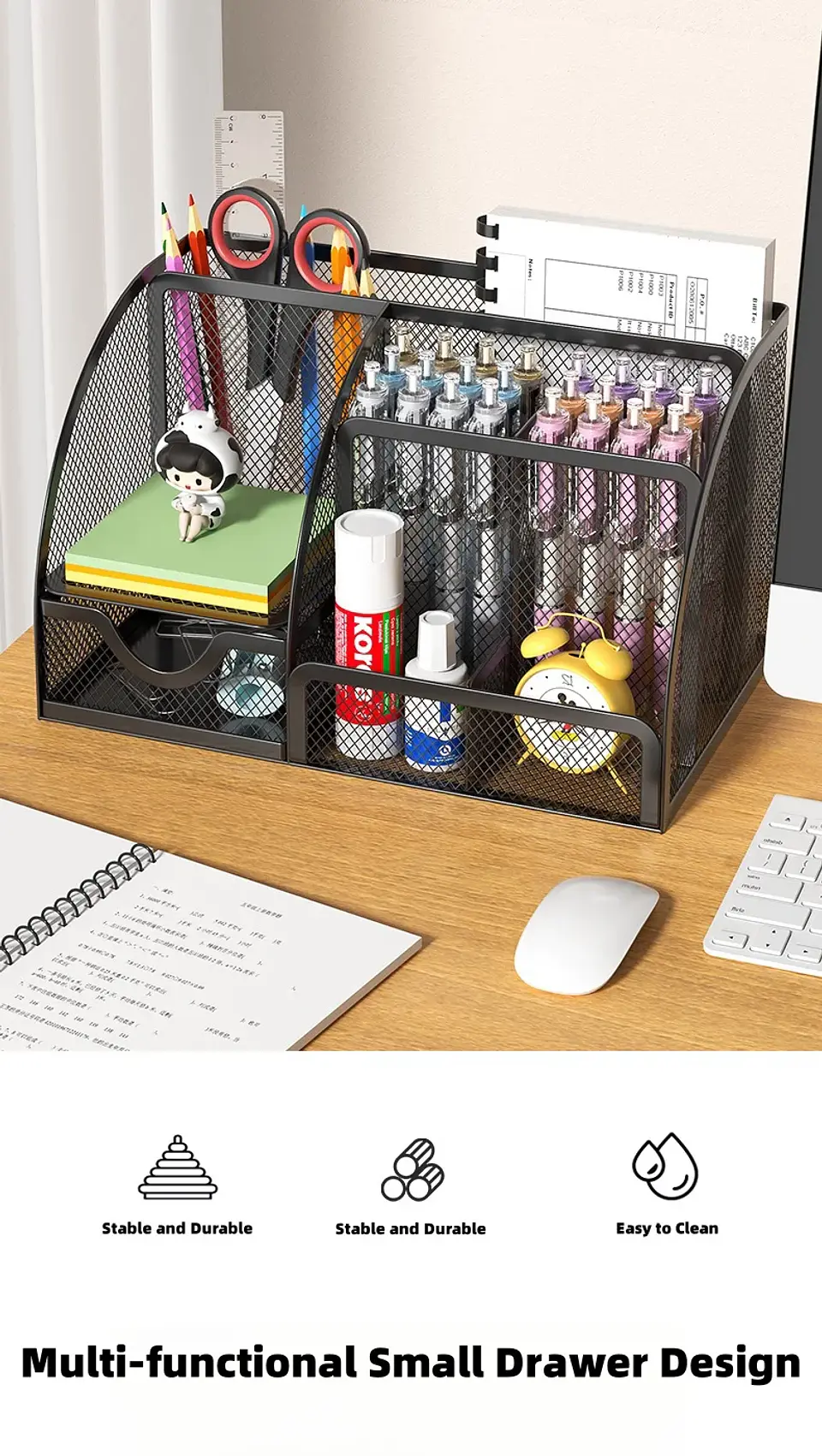 Metal Pen Holder Desk Organizer for School & Office 16