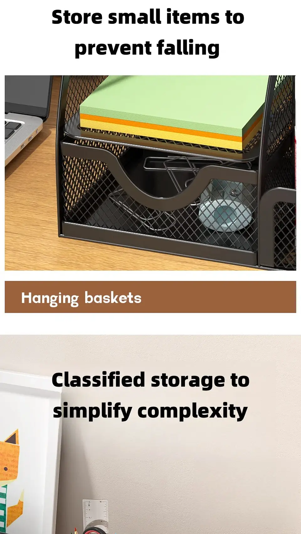 Metal Pen Holder Desk Organizer for School & Office 17