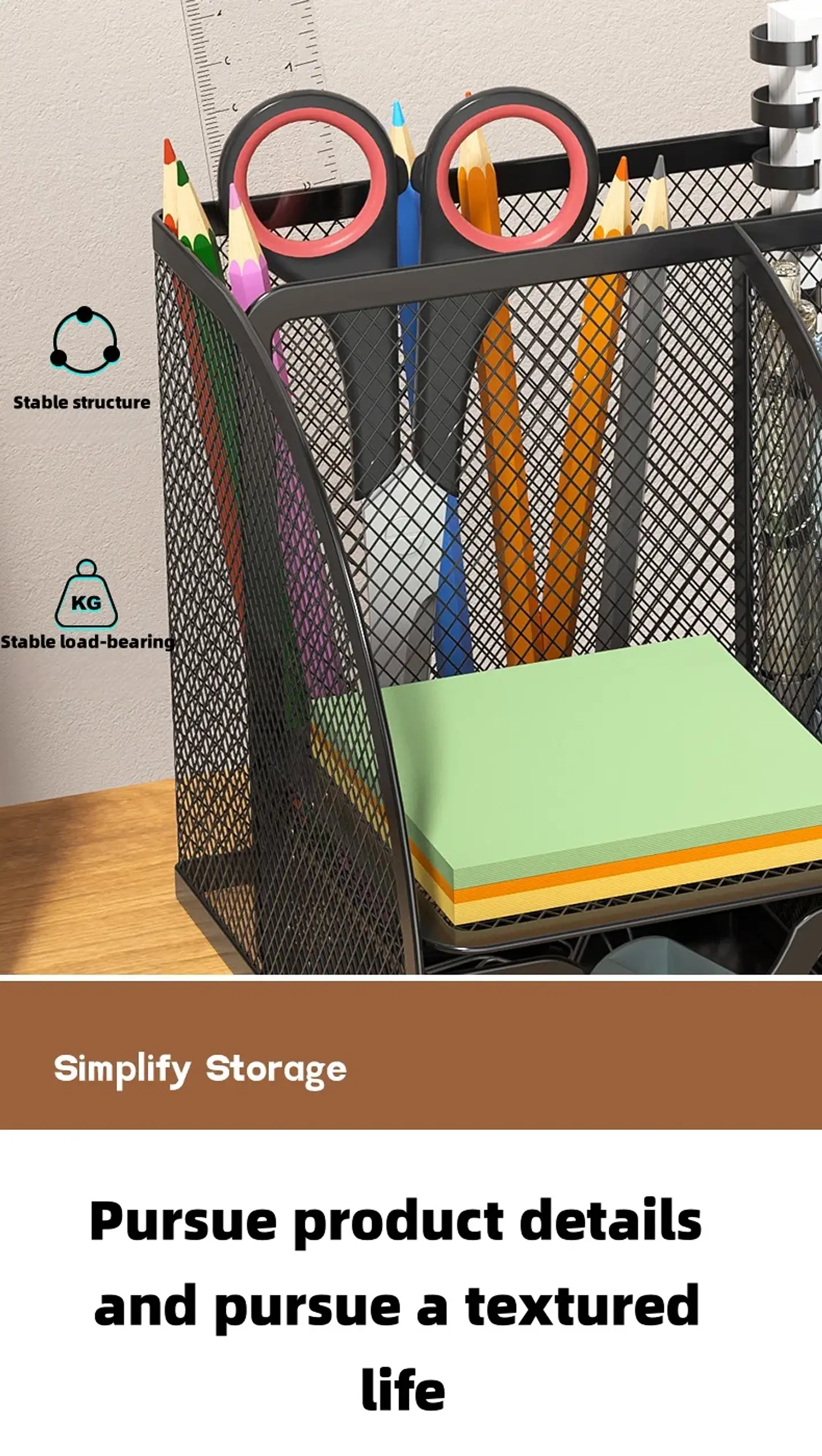 Metal Pen Holder Desk Organizer for School & Office 20