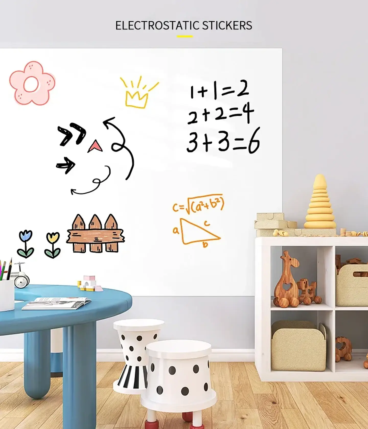 Reusable Whiteboard Sticker Dry Erase Wall Board for Kids 16