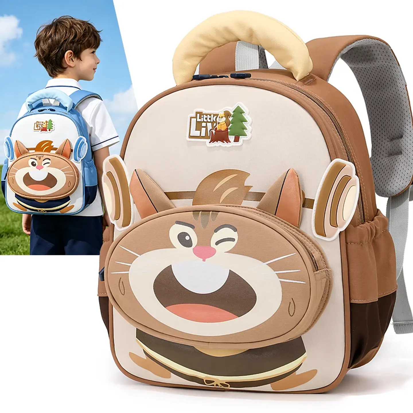 3D Rabbit Preschool Backpack – Carrot Decor 3