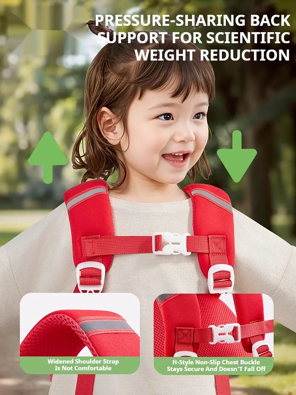Mushroom Kindergarten Backpack – Anti-Lost Strap 3