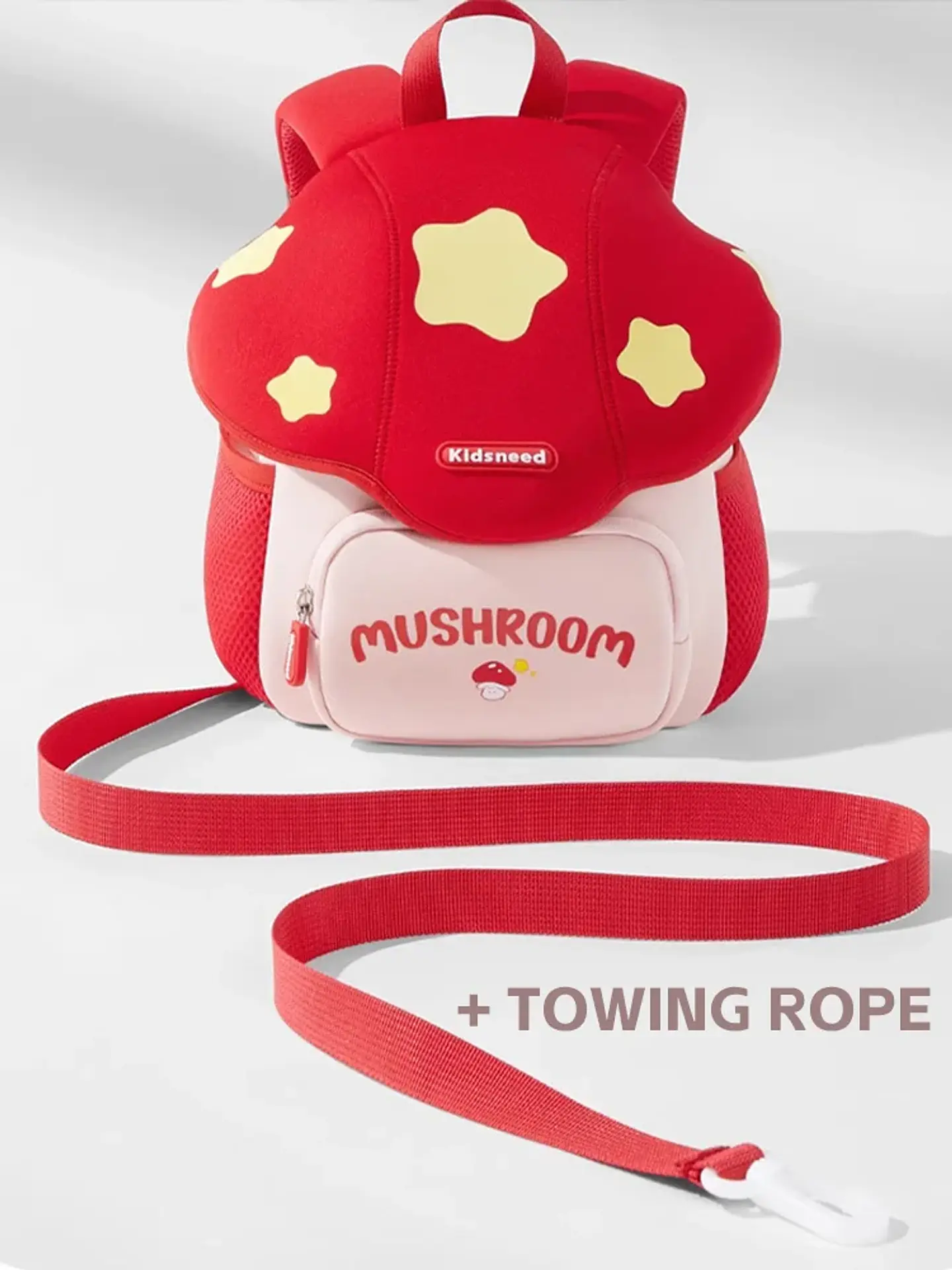 Mushroom Kindergarten Backpack – Anti-Lost Strap 5