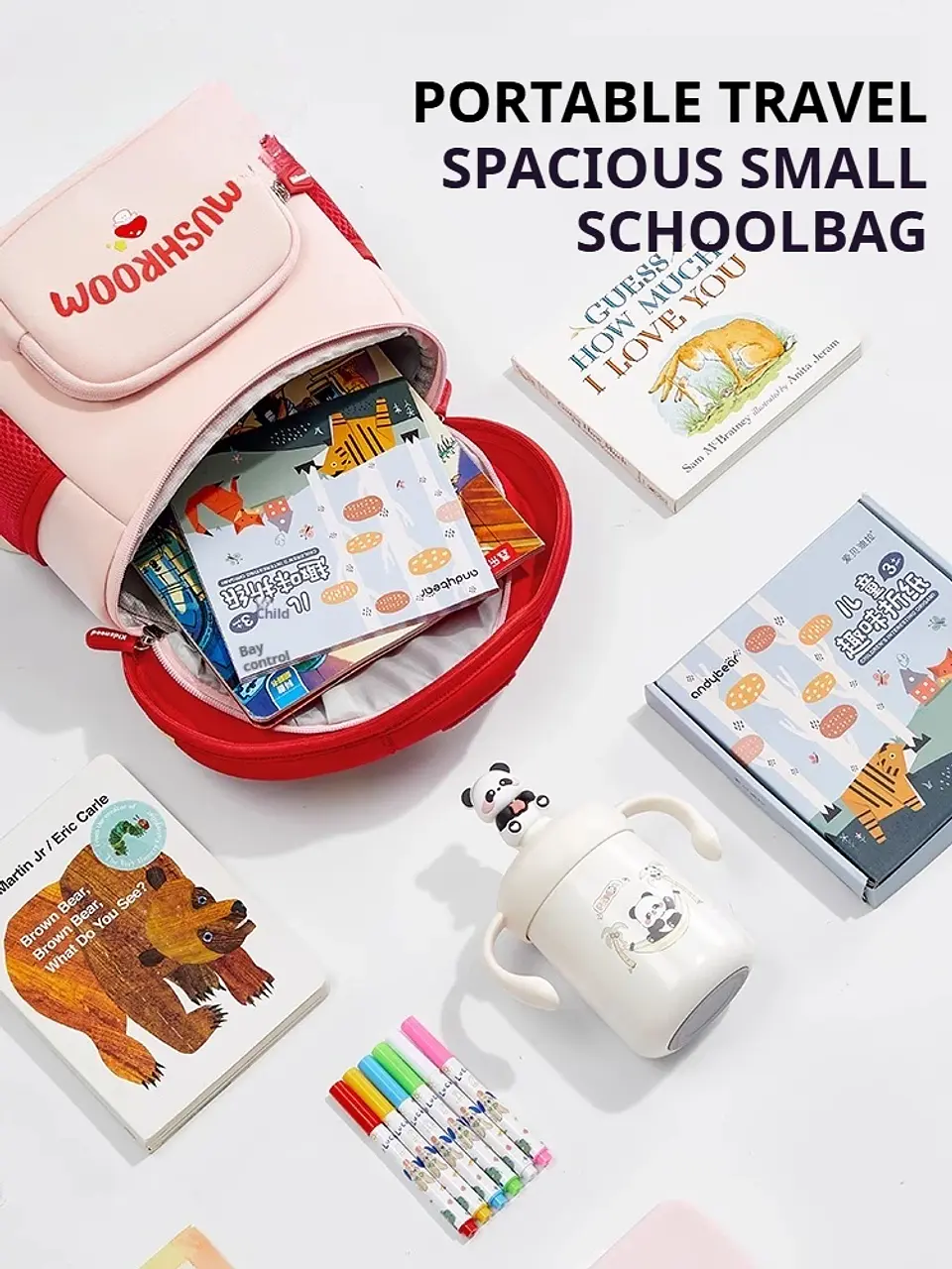 Mushroom Kindergarten Backpack – Anti-Lost Strap 6