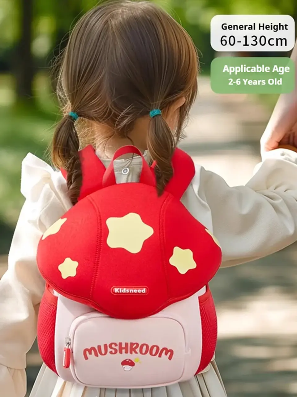 Mushroom Kindergarten Backpack – Anti-Lost Strap 7
