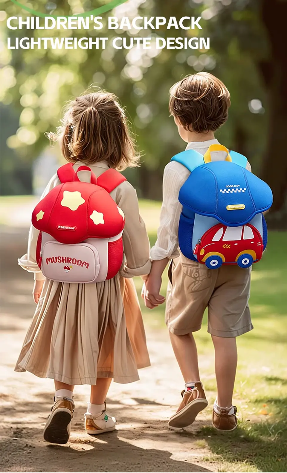 Mushroom Kindergarten Backpack – Anti-Lost Strap 10