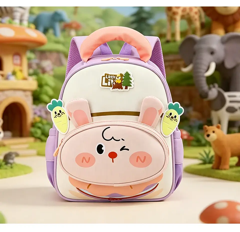 3D Rabbit Preschool Backpack – Carrot Decor 11