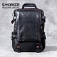 Genuine Leather Men's Backpack – Laptop Compartment - thumbnail 1