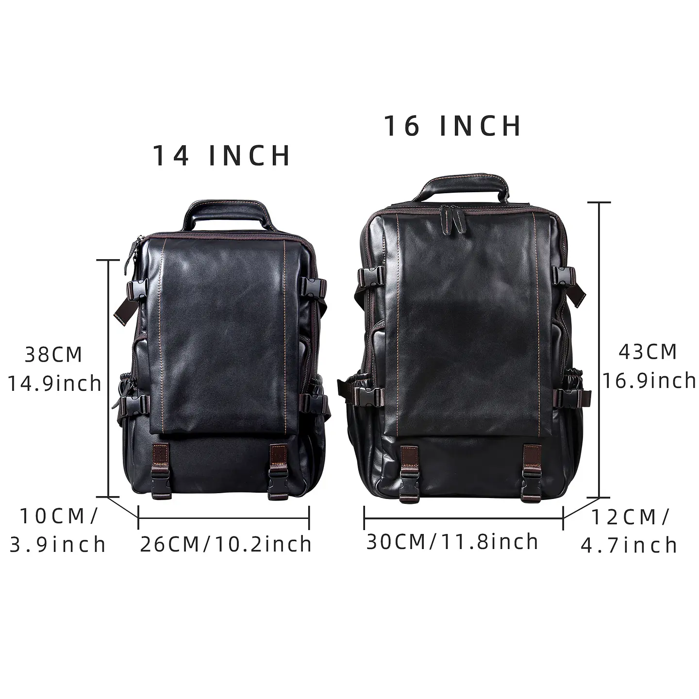 Genuine Leather Men's Backpack – Laptop Compartment 2