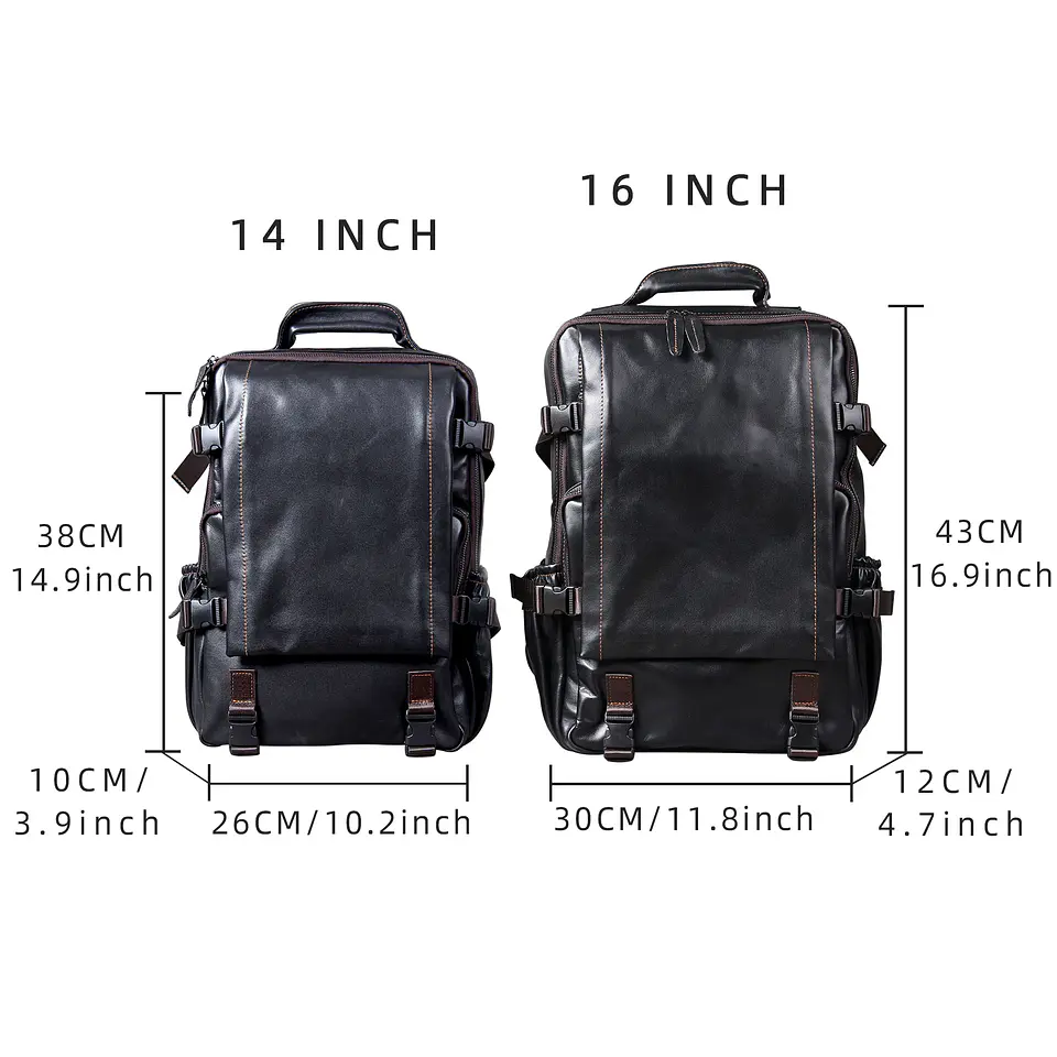 Genuine Leather Men's Backpack – Laptop Compartment 2