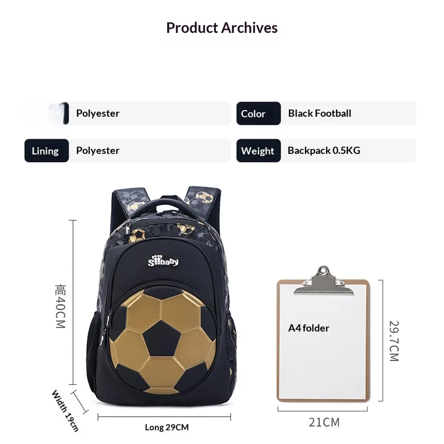 3D Football Backpack – Large Capacity 6