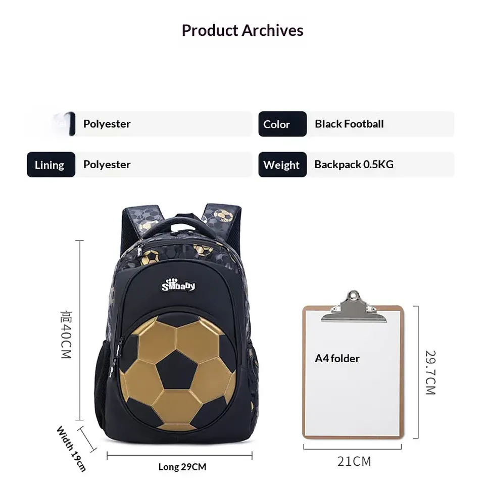 3D Football Backpack – Large Capacity 6