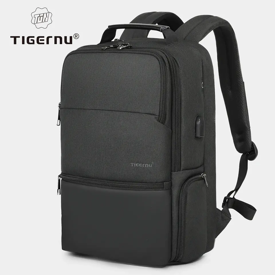 RFID Laptop Backpack – USB Charging, Expandable 1