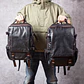 Genuine Leather Men's Backpack – Laptop Compartment - thumbnail 5