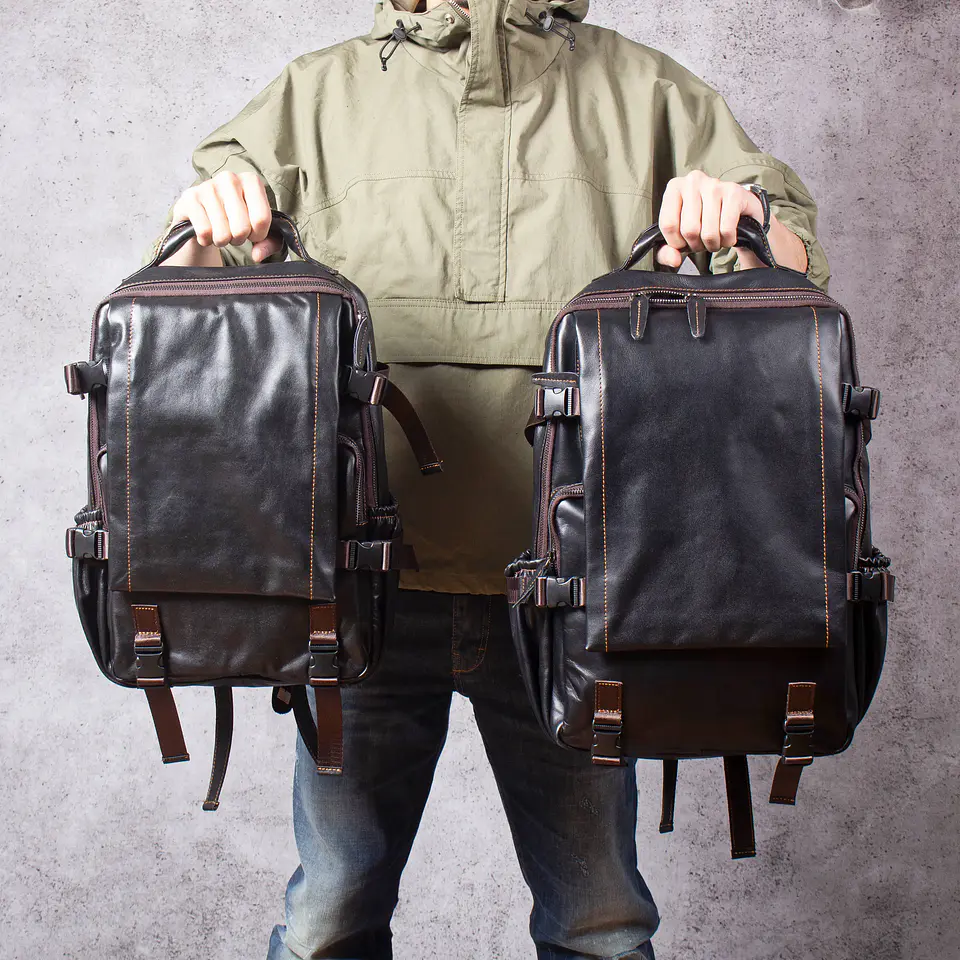 Genuine Leather Men's Backpack – Laptop Compartment 5