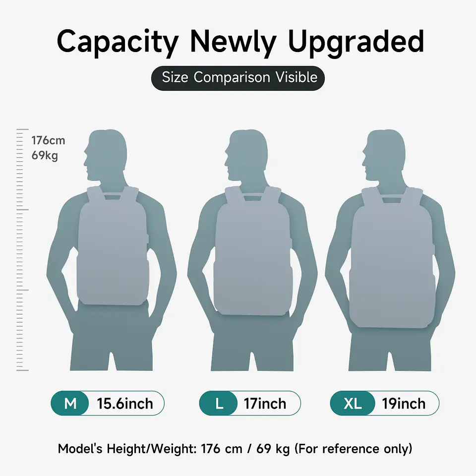RFID Laptop Backpack – USB Charging, Expandable 6