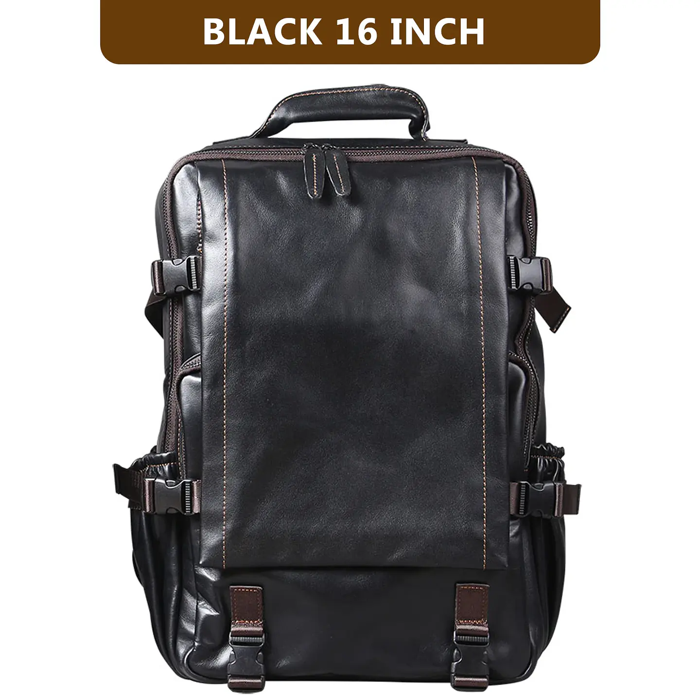 Genuine Leather Men's Backpack – Laptop Compartment 8
