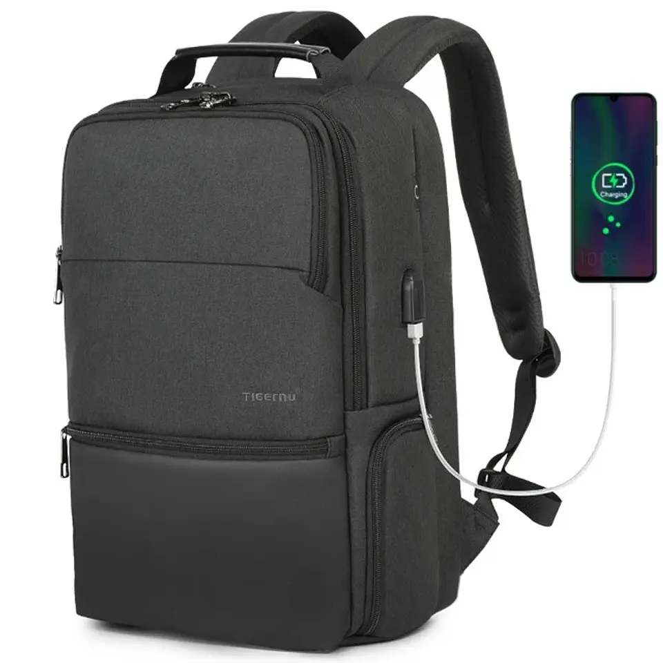 RFID Laptop Backpack – USB Charging, Expandable 7