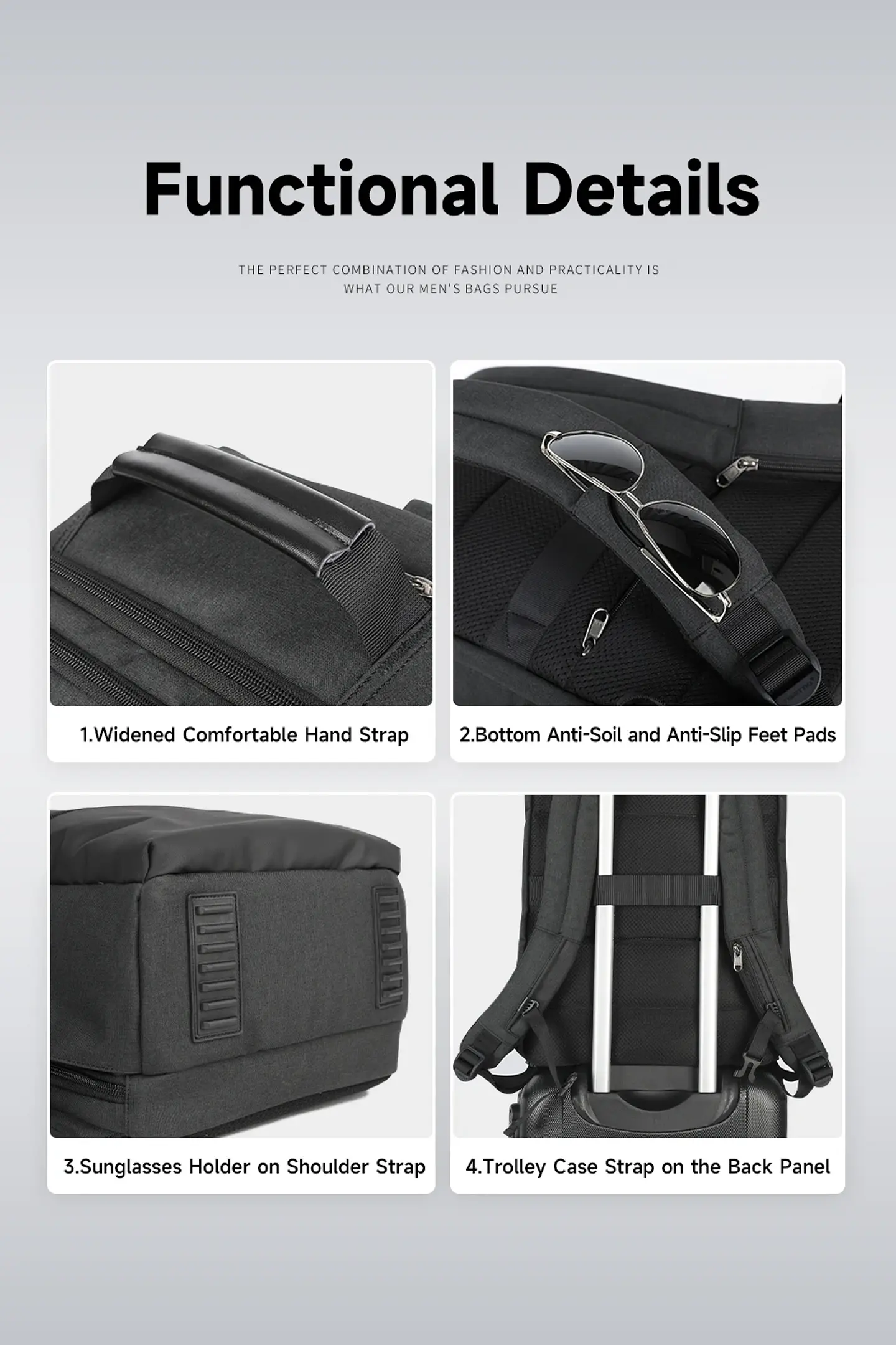 RFID Laptop Backpack – USB Charging, Expandable 11