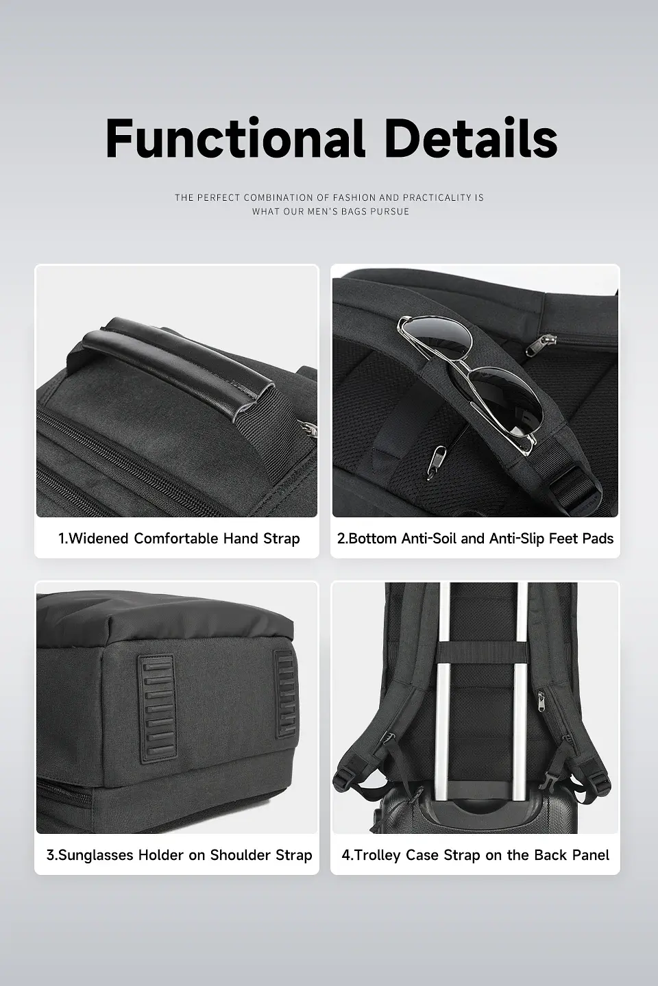 RFID Laptop Backpack – USB Charging, Expandable 11