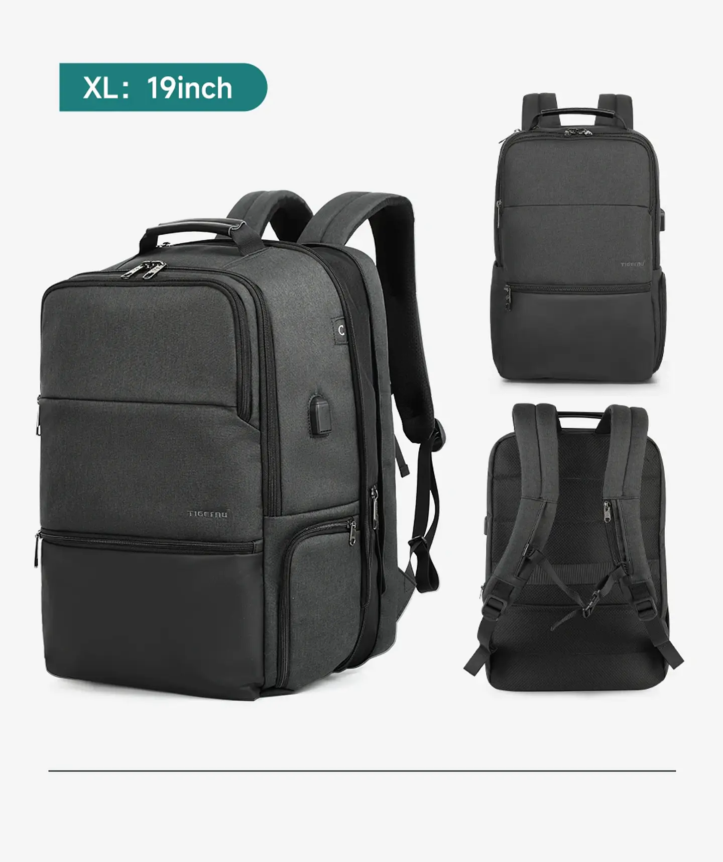 RFID Laptop Backpack – USB Charging, Expandable 13