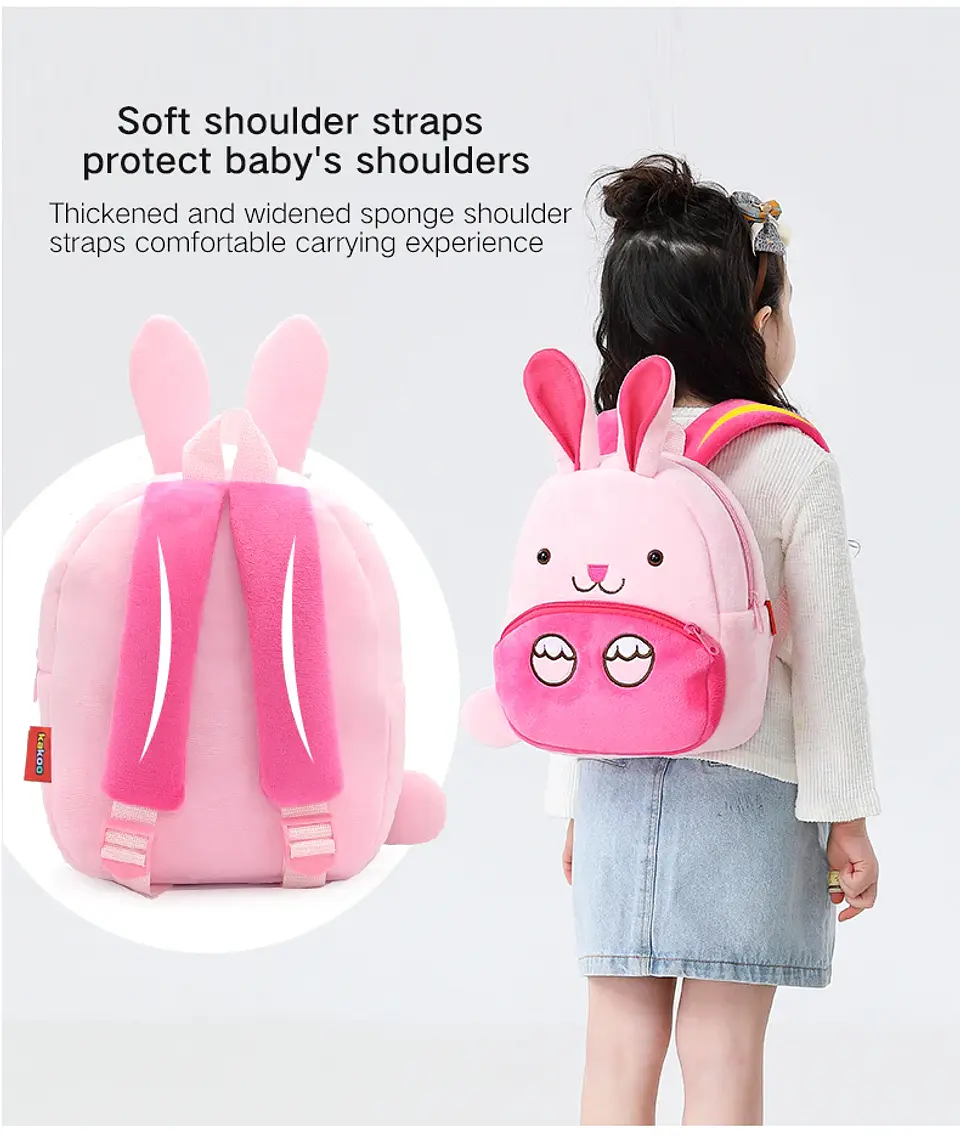 Cartoon Animal Plush Mini Backpack – Kindergarten 28