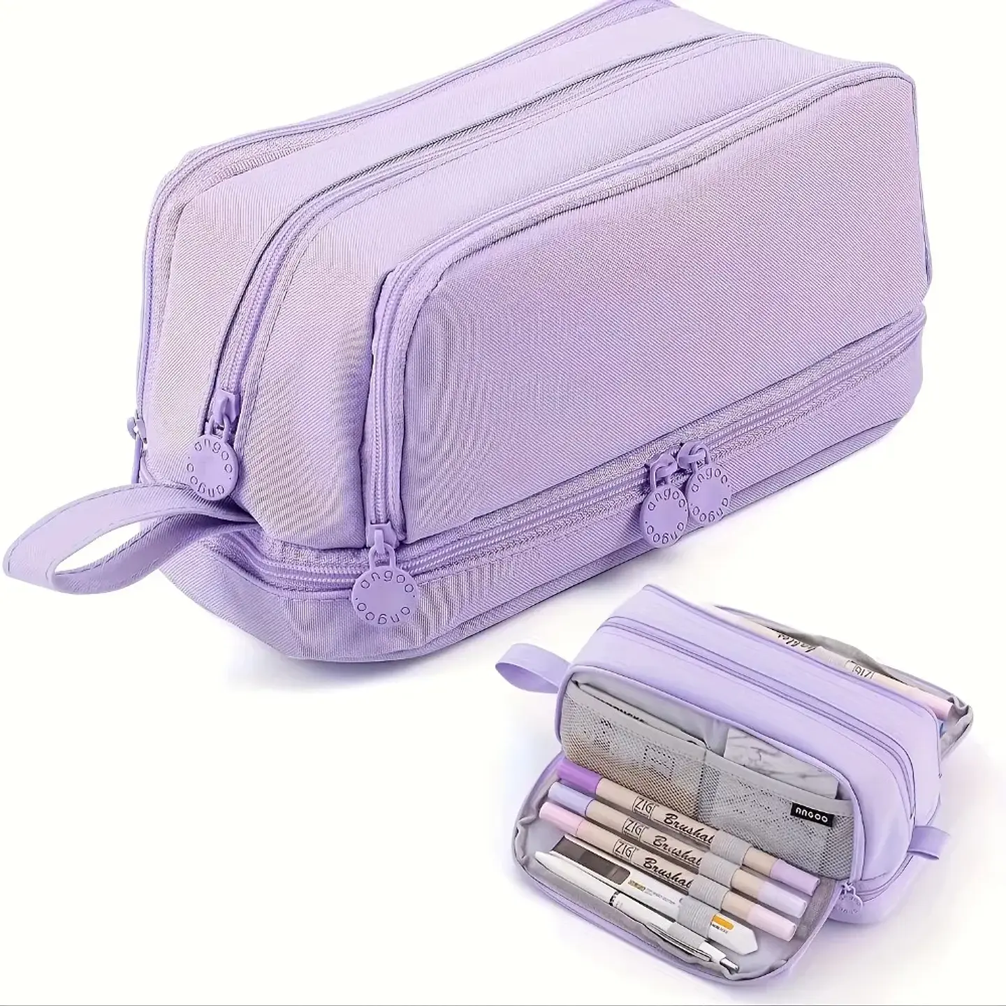 Multi-Compartment Pencil Case – Transparent 1