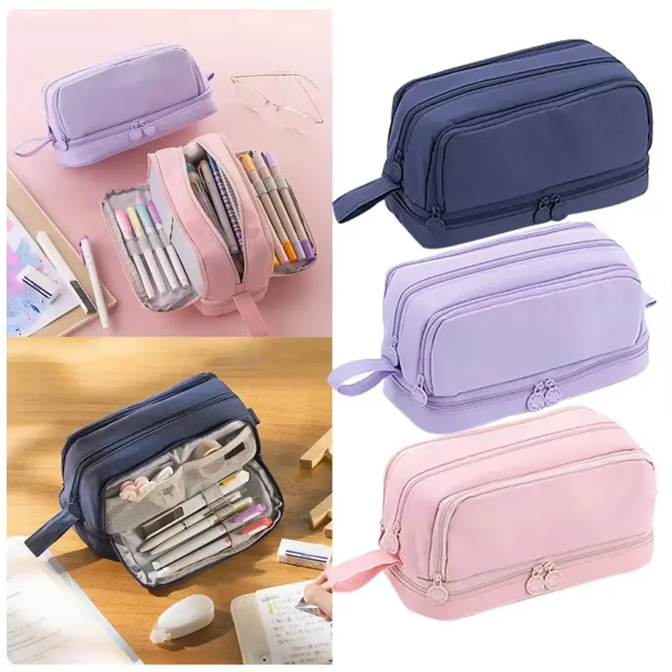 Multi-Compartment Pencil Case – Transparent 2