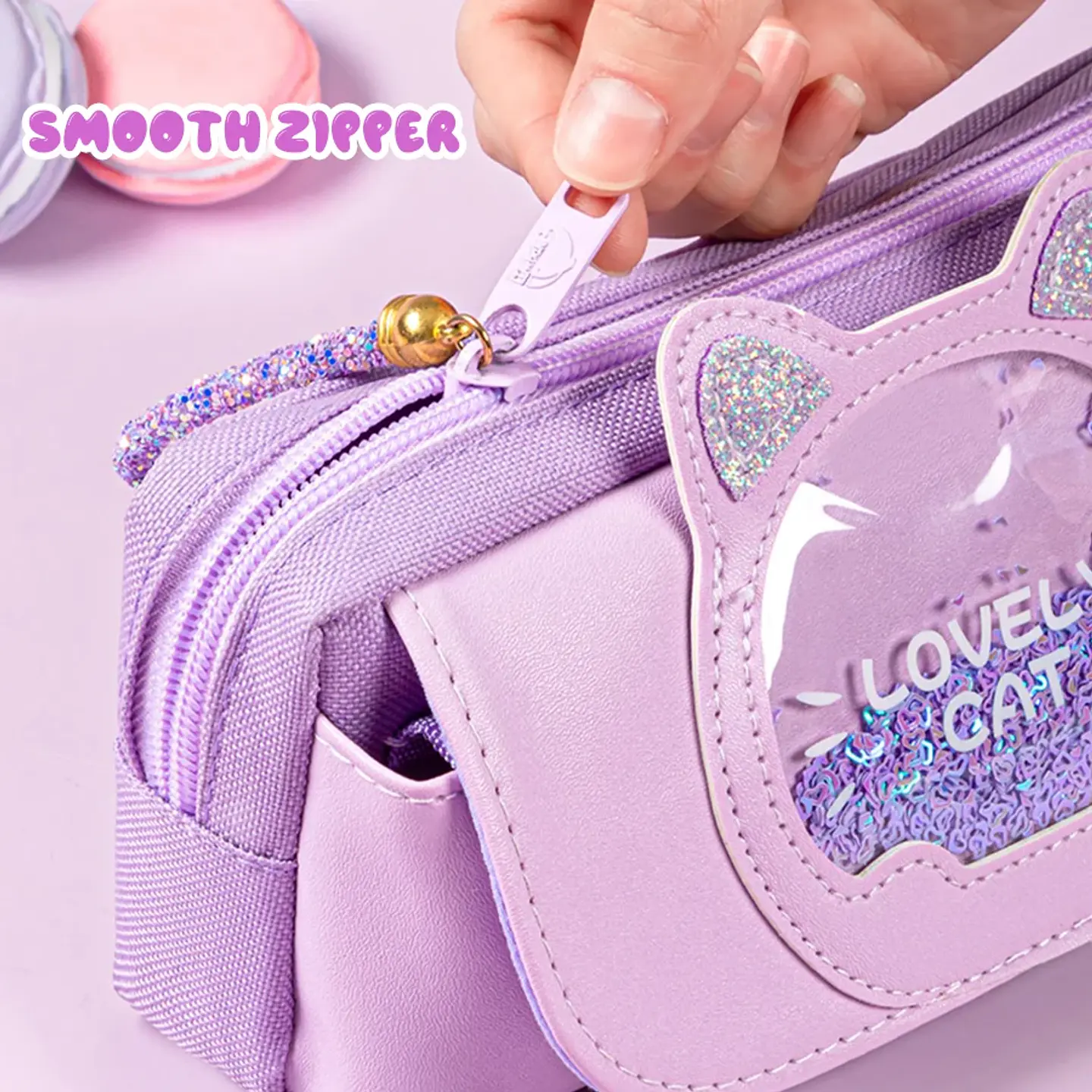 Kawaii Quicksand Pencil Case – Large Capacity 4